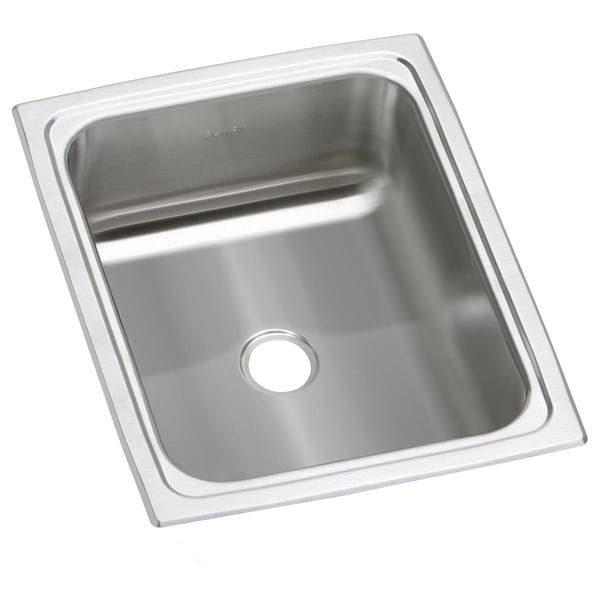 Sink, Stainless Steel, 15 in W x 12.5 in L x 6.125 in H